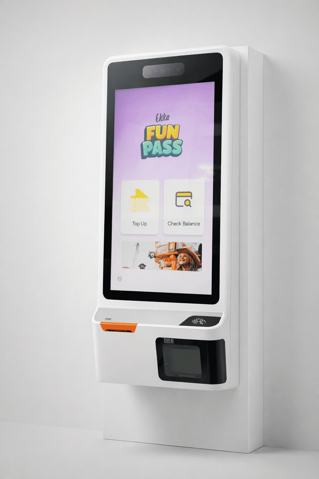 Ekka Fun Pass self-service kiosk — 89% self-service adoption