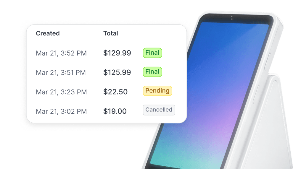 POS terminal with vendor transaction history